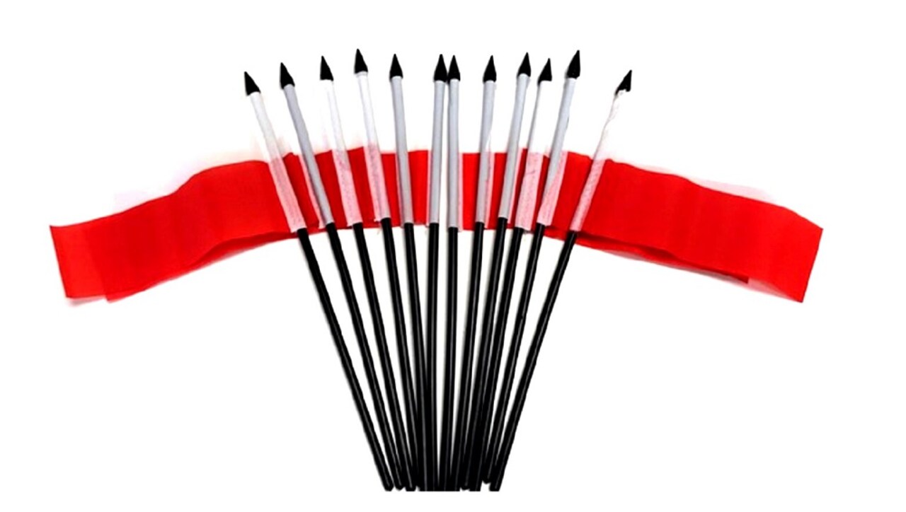 Pack of 12 Poland Mini Flags – 4"x6" Polyester Desk & Hand Waving Set